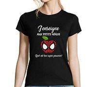 Closset T-Shirt Femme Je suis Une Prof Superwoman | Quel est Ton Super Pouvoir | T-Shirt col Rond Humour Original pour Tous nos Amis Les Profs Small