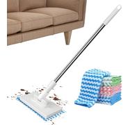 Cloth Changing Mop - 39.37 inches with Reusable Cloths Quick Change Detachable | Zero Touch Dust Cleaning Flat Mop | for Home Office Apartment Bedroom Kitchen Tiles Glass Wood Baseboard