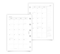 Cloth & Paper Inserts de planificateur mensuel daté 2027 | Début du lundi | Recharges pour agenda mensuel, objectifs, priorités, dates importantes, notes, jours fériés et année en un coup d'œil