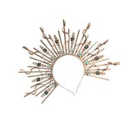CLOTHBAG Couronne élégante en forme de tête de serpent - Accessoire de fête - Accessoire tendance - Pour un style élégant et mystérieux - Bleu doré - 27,5 x 37 cm