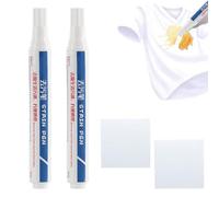 Clothes Oil Stain Remover Instant Stain Remover Pen 2 Pièces Portable Clothes Decontamination Pen avec 2 Pièces Chiffons de Nettoyage Détachant Portatif pour Taches D'huile Vin Rouge Café Encre Sauces