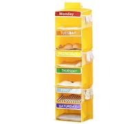 Clothes Organiser - Closet Organiser | Weekly Clothes Organiser | 6-Shelf Clothing Storage Organizer, Wardrobe Organiser, 3 Side Pockets Weekly Clothes Organiser, Keeps Clothes Organized And Tidy