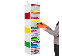 Clothes Organizer for Kids - Foldable Weekly Closet Shelves | Streamline Morning Routines For Children Using A Convenient Foldable Weekly Clothes Organizer With Dedicated Daily Shelves.