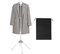 Clothes Steamer Stand, Garment Ironing Holder, Foldable Frame with Storage Bag and 14 Inches Base, Steam Ironing Aid for Travel, Dorm, Apartment, Hotel, Rv, Men, Women, Adults, Home Gray