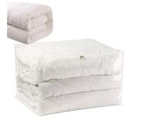 Clothes Storage Bag - Clear Foldable Container With Handle, Large Durable Organizer | Transparent Design For Easy Identification, Practical Wardrobe Storage Solution Protecting Garments From Dust Mois