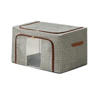 Clothes Storage Bin, Foldable Blanket Organizer, Zipper Lid Storage Box, Wardrobe Organization Container, for Comforters Bed Sheets Pillows Toys Quilt Books Jeans Closet Bedroom Dorm Home Use