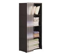 Clothes Storage Cabinet - Fabric Cover Organizer, Garment Hanging Stand | Space-Saving Wardrobe Closet System, Foldable Clothing Rack Solution, Best Use Case for Dorm Rental House Laundry Room