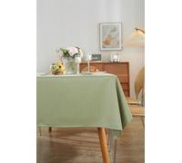 Clothfuna Nappe carrée en lin facile à nettoyer - Protège Table, Tapis de Table a Manger, Tissu solide et facile à nettoyer pour fête, extérieur, anniversaire (vert sauge, 89 x 89 cm)
