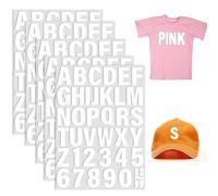 Clothin Lot de 5 feuilles de 215 lettres et chiffres thermocollants pour vêtements, 5,1 cm, lettres de l'alphabet en vinyle à transfert thermique avec lettres de l'alphabet de A à Z en polyuréthane