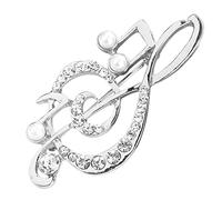 Clothing Musical Instrument Bags Music Note Lapel Funny for an Anniversary Pearl Pin Treble Clef Brooch UK Alloy Silver