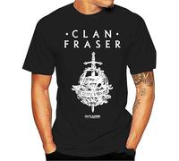 Clothing Outlander Clan Fraser with Emblem Mens Six Colors Men T-Shirt Hip Hop O-Neck T Shirt Casual Tops Black XXL