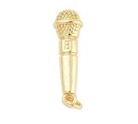 Clotiry Lot de 10 breloques en laiton pour chanter et parler en forme de microphone 3D pour la fabrication de bijoux, fournitures de collier, Métal non précieux