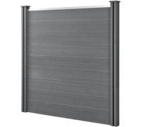NEU.HOLZ Clôture de Jardin Brise Vue Brise Vent Bois Composite (WPC) Gris183 x 187cm