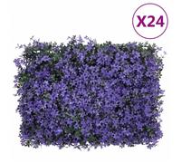 Clôture à feuilles artificielles 24 pcs violet 40x60 cm