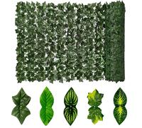 Clôture à feuilles de lierre 50 × 500cm, écran de confidentialité pour balcon, feuilles de jardin, haie artificielle, feuille de pomme, décoration extérieure Sweet Potato Leaf