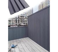 Clôture à lattes réglables en WPC pour intimité dans le jardin, barrière pour chiens, écran résistant aux intempéries pour appartements et parcs - Solution extérieure temporaire sans éclats (21,6 cm x