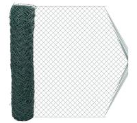 Clôture à maillons de chaîne verte 2 x 20 m Acier | Maille diamantée, résistante aux intempéries, installation facile, pour jardin et animaux de compagnie