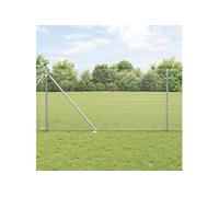 vidaXL Clôture à Maillons Soudés avec 7 Poteaux à Pic 1.4x10 m Acier Galvanisé 3351936 Gris
