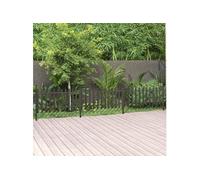 vidaXL Clÿture à piquets avec poteaux 3 pcs WPC 614x80 cm