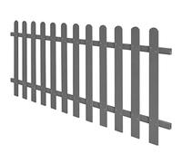 Clôture à piquets WPC en composite bois-plastique 200x80 cm gris avec 12 lattes, barrière de jardin robuste, durable et résistante à l'eau, idéale pour enclos, prairie