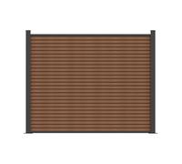 Clôture à poser effet bois H148 cm - Kit de 9 lames en composite co-extrudé + 2 poteaux anthracite - PALIZO