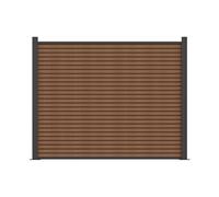 Clôture à poser effet bois H148 cm - Kit de 9 lames en composite co-extrudé + 2 poteaux anthracite - PALIZO