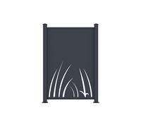 Clôture à poser en aluminium à motif végétal en découpe laser - Kit de départ - H164 x L118 cm - Anthracite - BRAMENO