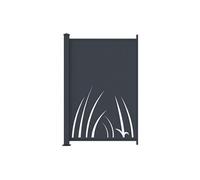 Clôture à poser en aluminium à motif végétal en découpe laser - Kit extension - H164 x L110 cm - Anthracite - BRAMENO