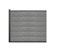 Clôture à poser H 156 cm - Kit de 6 lames en composite + 1 poteau gris clair - ENOLA