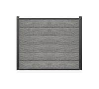 Panneaux de clôture à poser H.156 cm - kit 6 lames composite + 2 poteaux gris clair - ENOLA