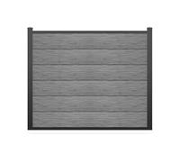 Clôture à poser H 156 cm - Kit de 6 lames en composite + 2 poteaux gris clair - ENOLA