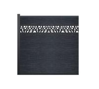 Clôture à poser H 181 cm - Kit 7 lames en composite avec décor + 1 poteau anthracite - ENOLA