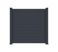 Clôture à poser H182 x L188.6 cm en aluminium anthracite - NAZARIO Gris anthracite