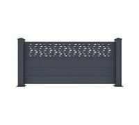 Clôture à poser H89 x L188.6 cm en aluminium anthracite à motifs - BAZIO
