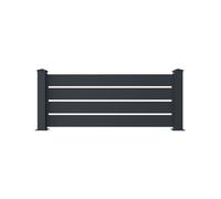 Casanoov Panneau de Clôture VOGEL 1,9x0,80m Aluminium Gris Anthracite - Clôture de Jardin Ajourée sur Muret - Résistante Intempéries Anti-Corrosion - Montage Facile Kit Complet Poteaux et Platines