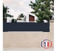 Clôture aluminium 2 lames modèle plein en kit Dimensions L.2107 mm (poteaux compris) X H.460 mm couleurs Gris RAL 7016