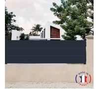 Clôture aluminium 3 lames modèle plein en kit Dimensions L.2107 mm (poteaux compris) X H.660 mm couleurs Gris RAL 7016