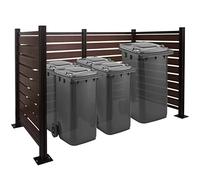 Poubelle d'extérieur et bac à déchets Mendler Clôture aluminium pour poubelles HWC-K57 extensible 130x206x110cm brun
