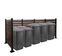 Poubelle d'extérieur et bac à déchets Mendler Clôture aluminium pour poubelles HWC-K57 extensible 130x300x110cm brun