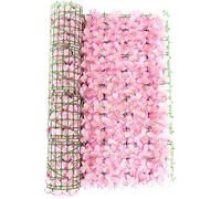 Clôture artificielle de lierre, treillis de fleurs artificielles d'écran de confidentialité de clôture de jardin, panneaux artificiels de haie de feuille de criblage de lierre sur le rouleau (D)