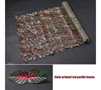 Clôture Artificielle en Faux Cuir oral elu,Haie de Lierre,Écran de Confidentialité,Panneau d'Extérieur,Décoration de délégations et d'Arrière-Cour - Type Red perilla leaf-1m x 3m #A