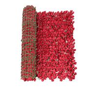 Clôture artificielle en feuille de protection pour balcon - Clôture de jardin - Simulation de plantes de cerisier - Décoration (rouge, 50 cm x 3 m)