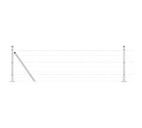 Clôture avec poteau argenté en acier 0,4 x 10 m kit complet barrière rigide pour jardin terrasse balcon extérieur séparation et intimité durable