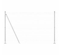 Clôture avec poteau argenté en acier 1,4 x 10 m kit panneau clôture rigide pour jardin terrasse balcon extérieur avec fixation poteau barrière claustra occultant brise vue séparation