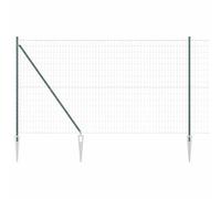 Clôture avec poteau Vert 1,6 x 10 m en acier et PVC pour jardin terrasse balcon, panneau rigide occultant, barrière palissade claustra, protection séparation intimité extérieur