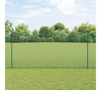 vidaXL Clôture en fil soudé avec 5 poteaux en U Vert 1,6x10 m Acier