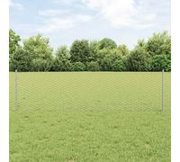 Poteaux De Clôture Vidaxl 11 Pcs U-Channel Vert 60 Cm Acier, Clôture Hexagonale Vidaxl Verte 0,6x25 M Acier