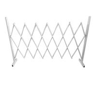 Clôture bcade extensible en métal 119,4 x 698,5 cm - Barrière portable de contrôle de la foule, garde-corps pour événements, facile à déplacer, couleur blanche