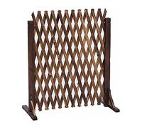 Clôture bois carbonisé extensible | Marron H90-120xL210cm : Jardin Cour Balcon Terrasse Pelouse Espace Extérieur(H120xL210cm)