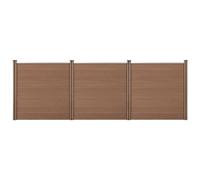 Clôture Brise Vue Brise Vent Bois Composite (WPC) Brun 183 x 531 cm